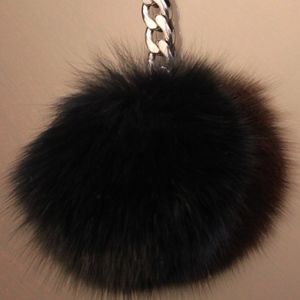 Michael Kors Fox Fur Pom Keychain